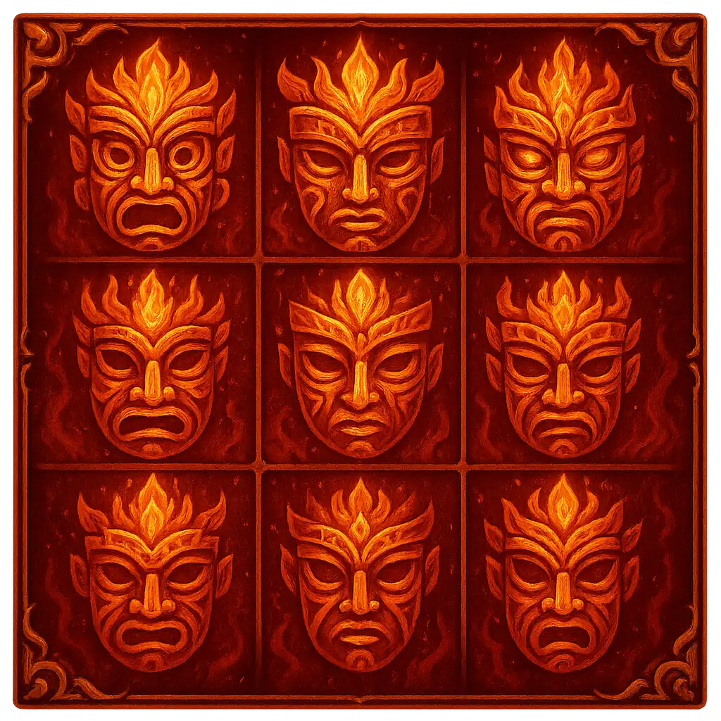 9 Masks Of Fire slot game artwork